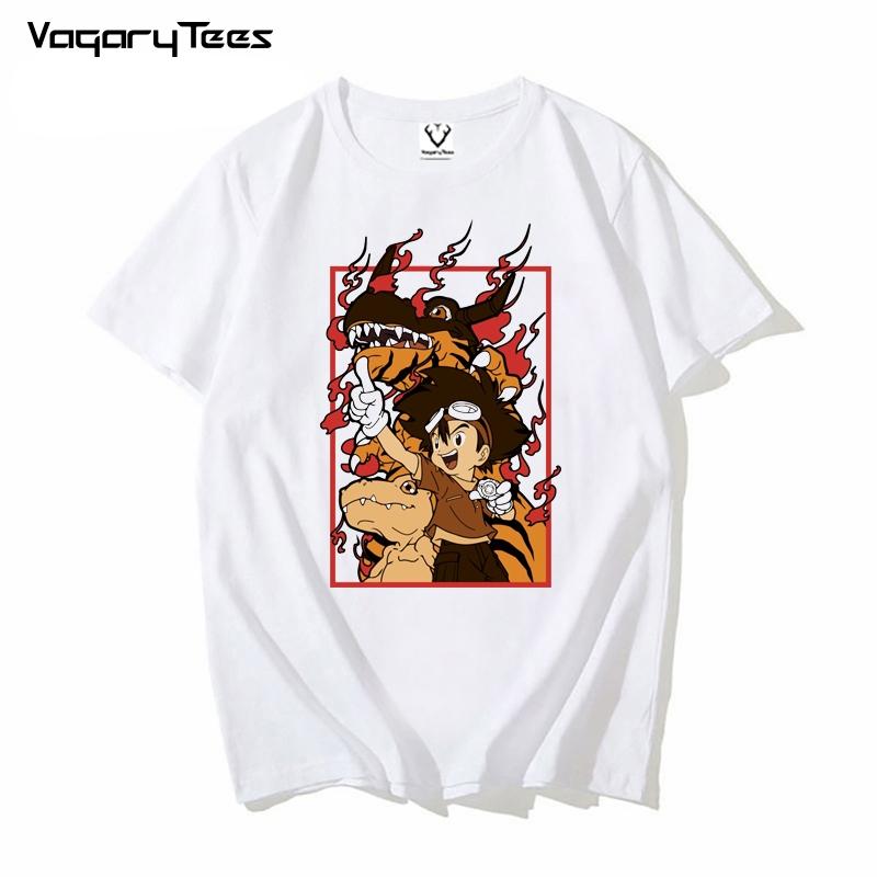 Japońskie Anime Digimon Koszulka Męska Damska Cyfrowe Potwory Nadruk Streetwear Hip Hop Koszulka Sportowa Codzienna Unisex Koszulka Top