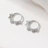 Simple  Silver Color Metal Carving Pattern Hoop Earrings for Women Jewelry