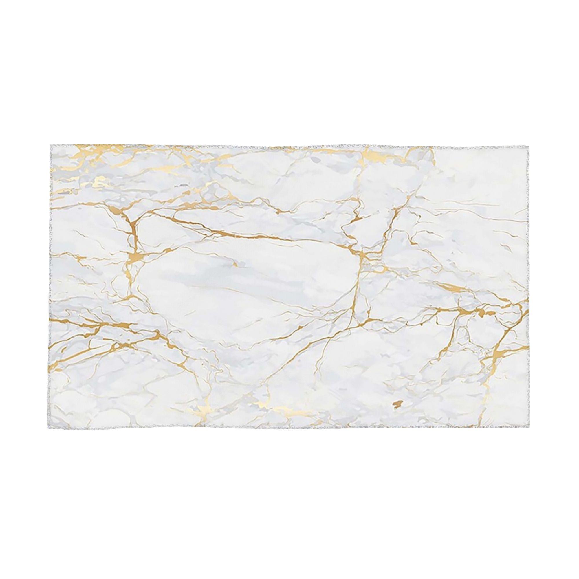

White and Gold Marbl Soft Face Towel Quick Dry Pool Bath Cotton Towels Absorbent Quick W40*H60(CM)