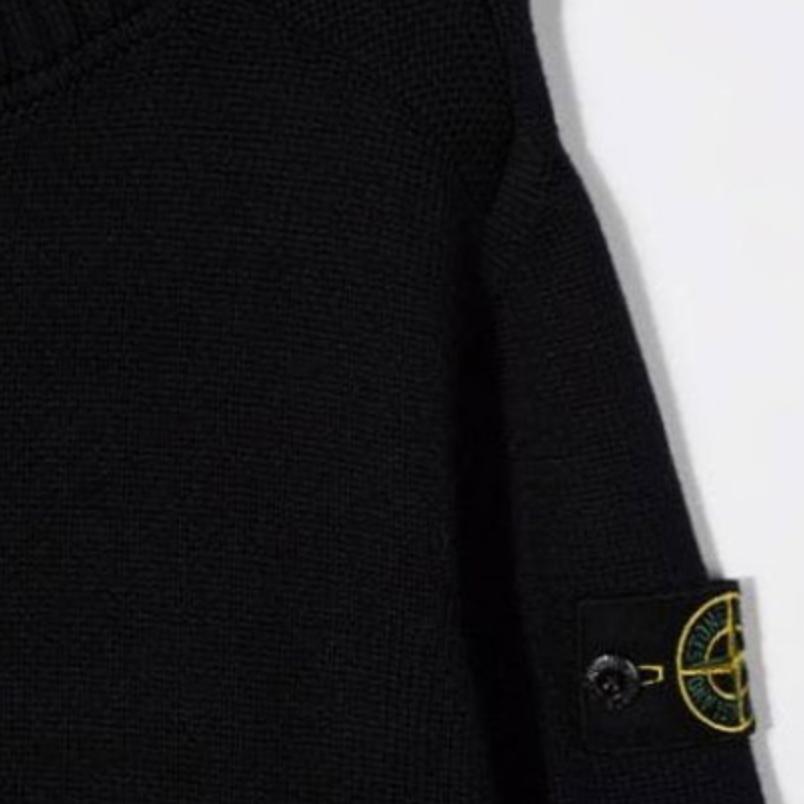 STONE ISLAND Свитер Однотонный Теплый Высокий Воротник Детский свитер Синий 7516504A2-V0020