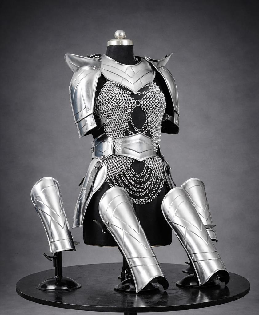 Armatura da Cavaliere Medievale per Dama Coraggiosa Set Costume da Guerriera Femminile Acciaio Fatto a Mano LARP Cosplay Fiera Rinascimentale Regalo