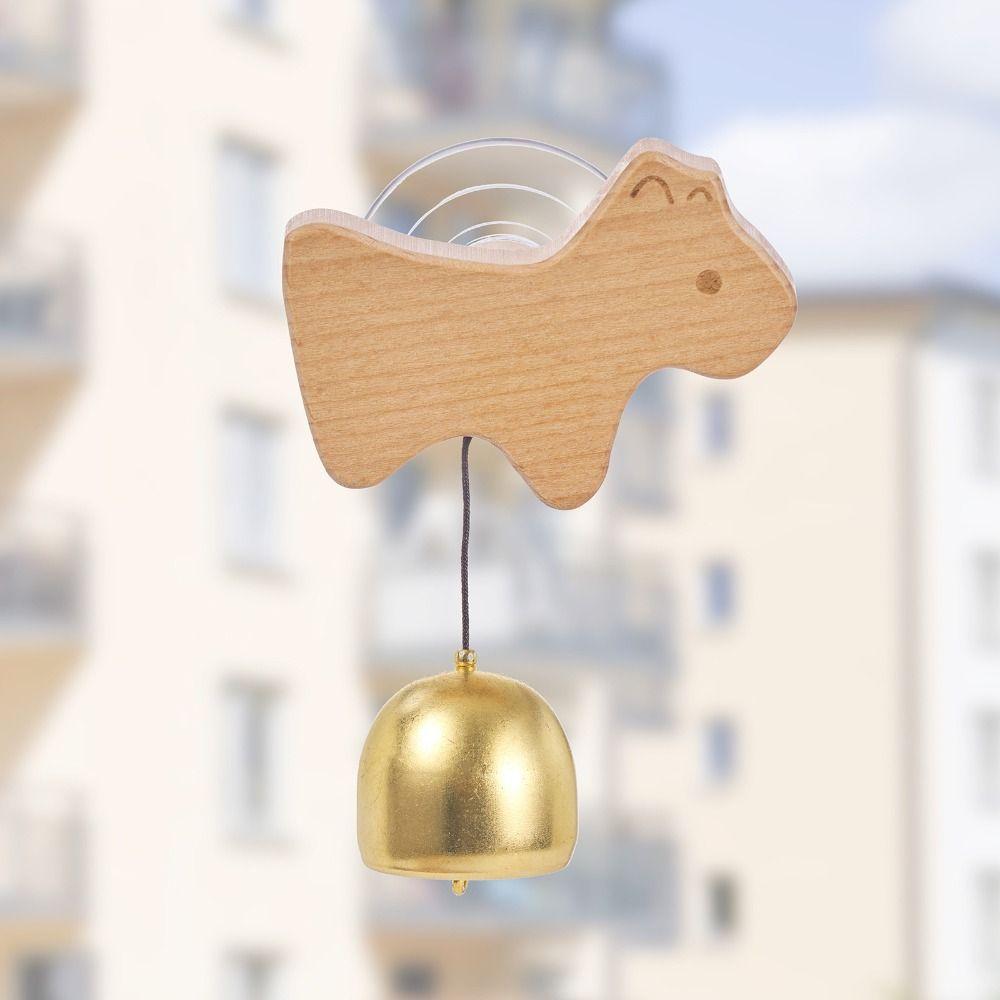 Suction Cup Animal Shaped Wind Chime Brass Collision Bell Entry Reminder Bell Pendant  Front Door