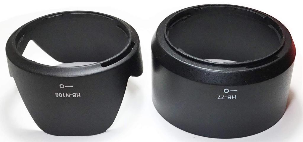 Nikon D5600 Double Zoom Kit Compatible Lens Hoods for SLR Cameras (mind camera) D3400, D3500, D5300, (2-Piece Set) [HB-N106] [HB-77]