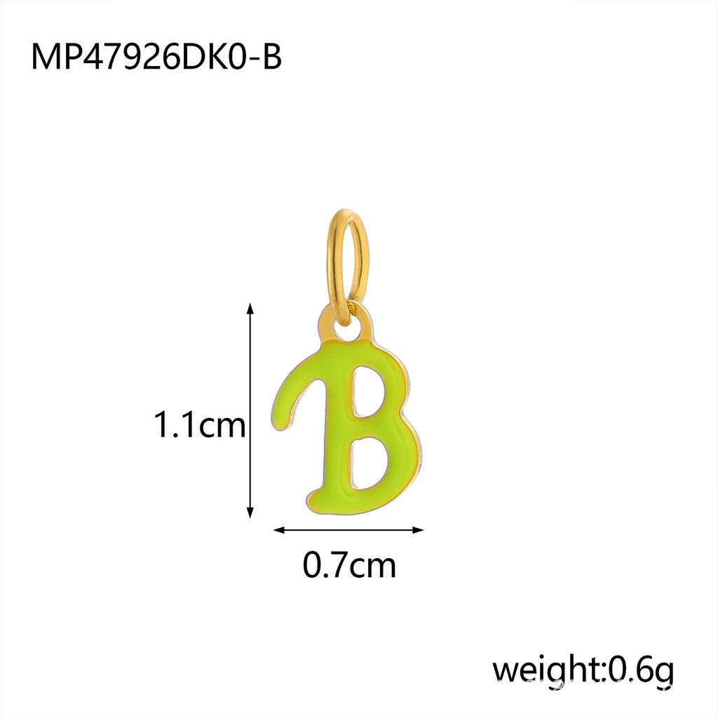 CARLIDANA Simple Gold Plated Stainless Steel Jewelry Alphabet Pendant Small Mini Colorful Oil Drop Initial Letter Necklace