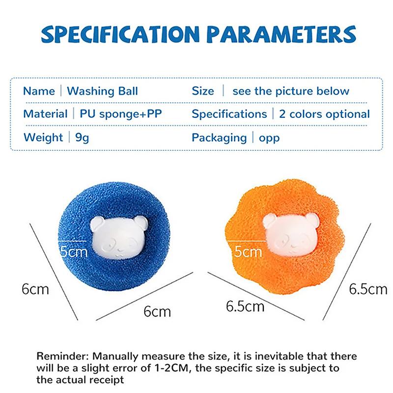 1/5Pcs Laundry Ball Kit Reusable Washing Machine Hair Remover Ball Cleaning Lint Fuzz Pet Hairs Clothes Household Product