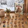 Dog Advent Calendar Calendar, 24Pcs Acrylic 2D Pet Ornament Set with Christmas Box Hanging String, Tree Countdown Decor, Gift for Lovers Holiday