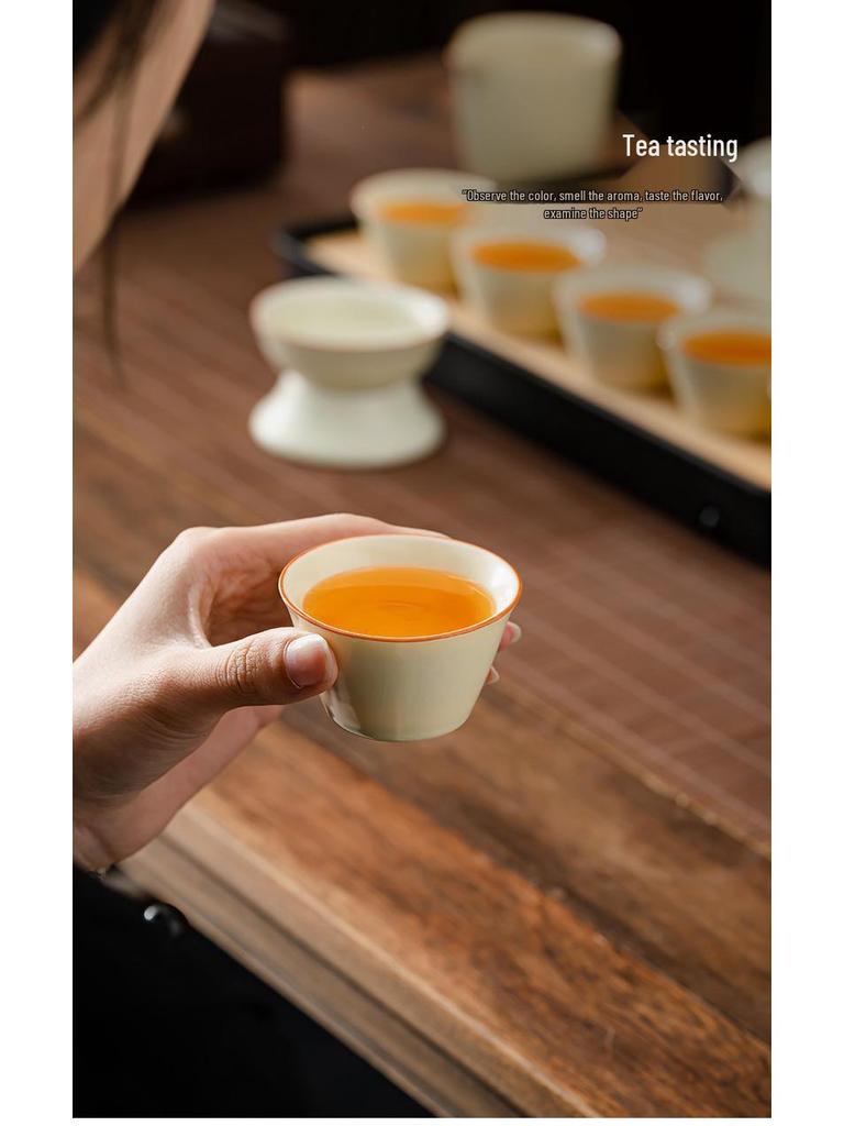 Elegant Ru Kiln Tea Set for Home or Office - Customizable with Logo, Perfect for Gifts