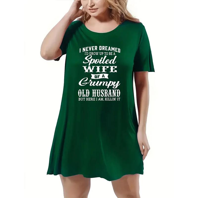 Rochie de damă la modă, largă, cu imprimeu englezesc, cu gât rotund, mânecă scurtă, largă, streetwear, în A