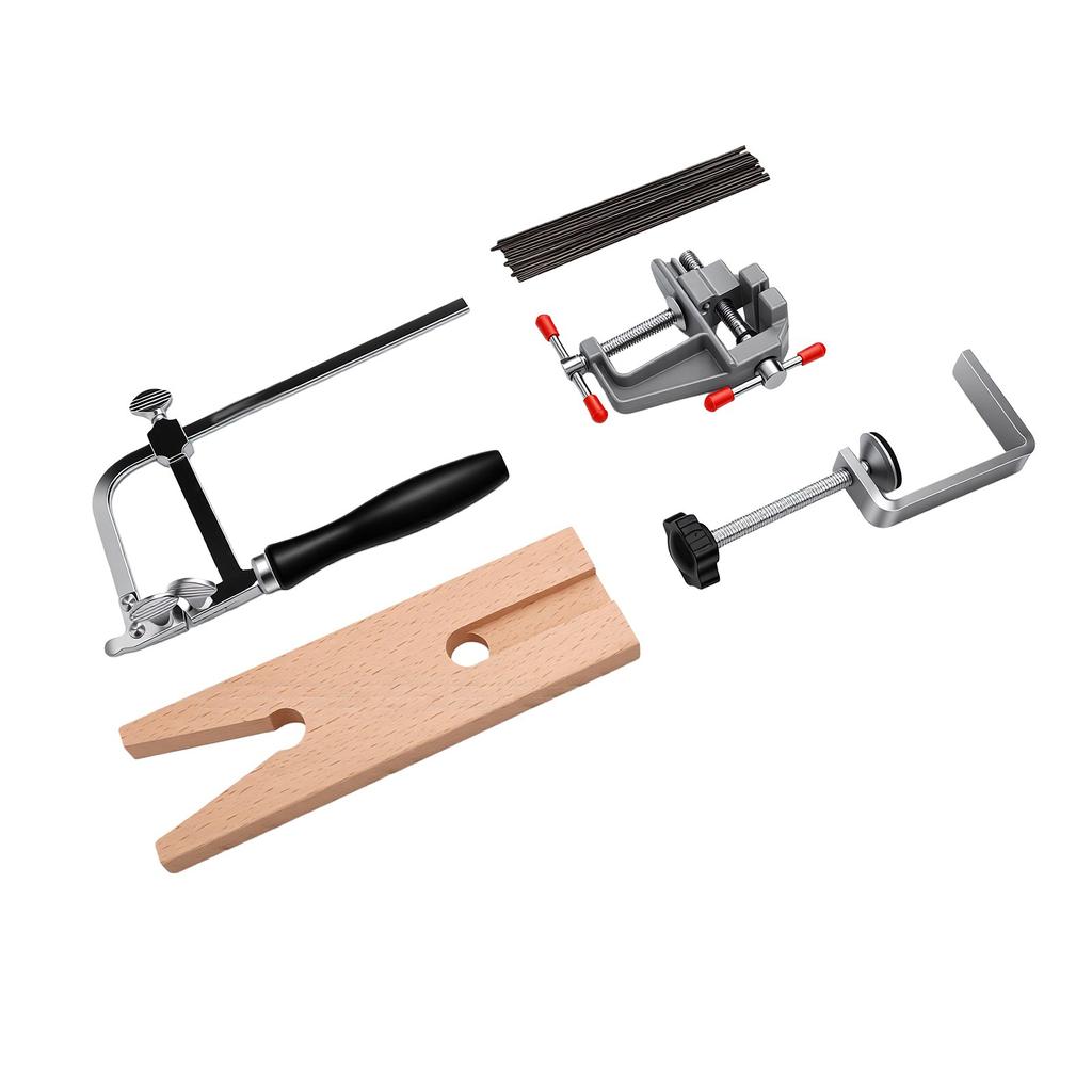 Adjustable Jewelry Saw Woodworking Wire Saw Bench Pin with Clamp for Craft Making Wax Metal Wood Cutting
