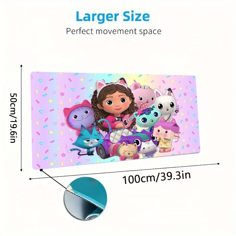 Gabby Dollhouse Color Mouse Pad Large Gaming Table Cushion Non-slip Laptop Tablet Big Mousepad XXL Mat Mini PC Playmat With Lock edge