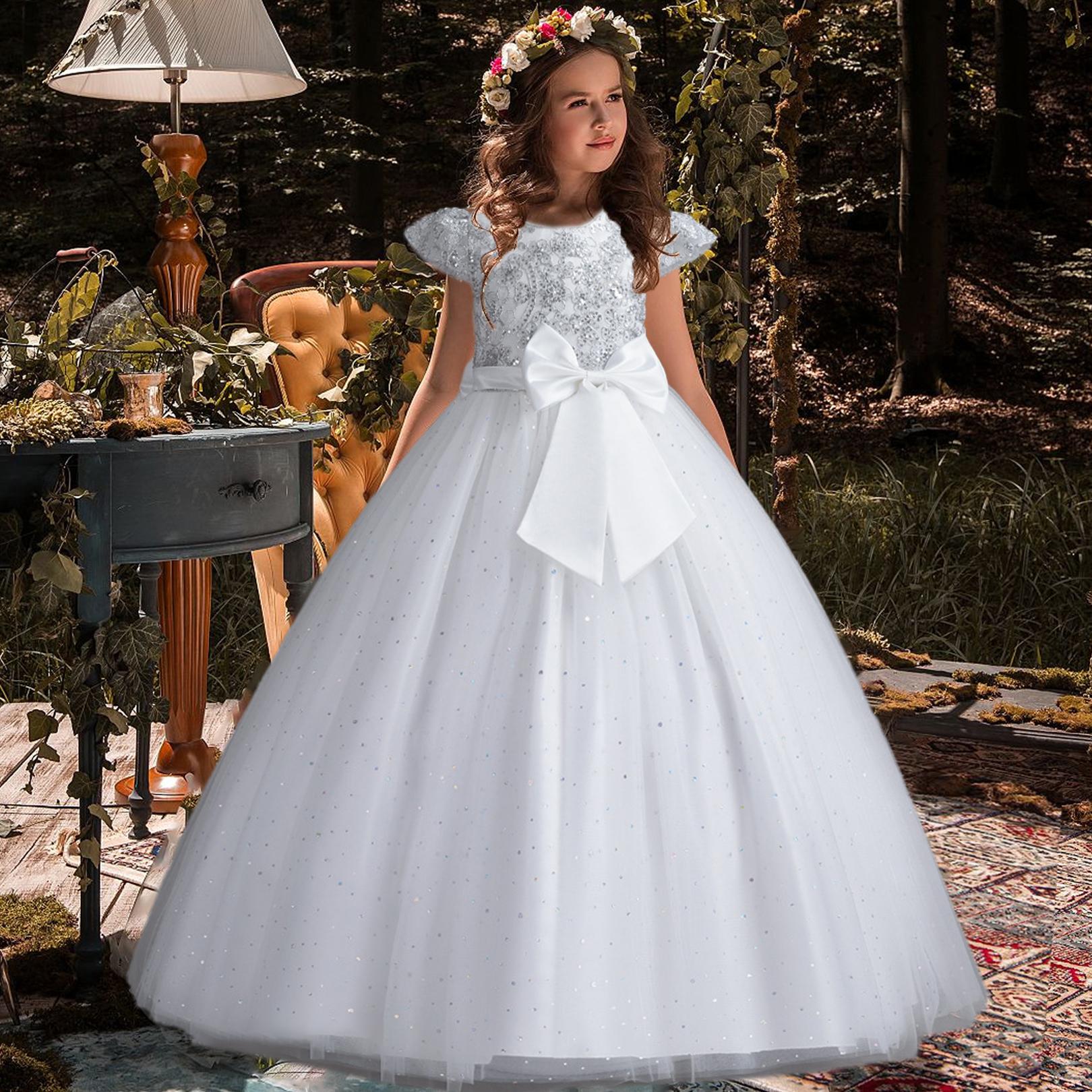 Flower Grl Prncess Tulle Dress Party Pageant Weddng Brdesmad Prom