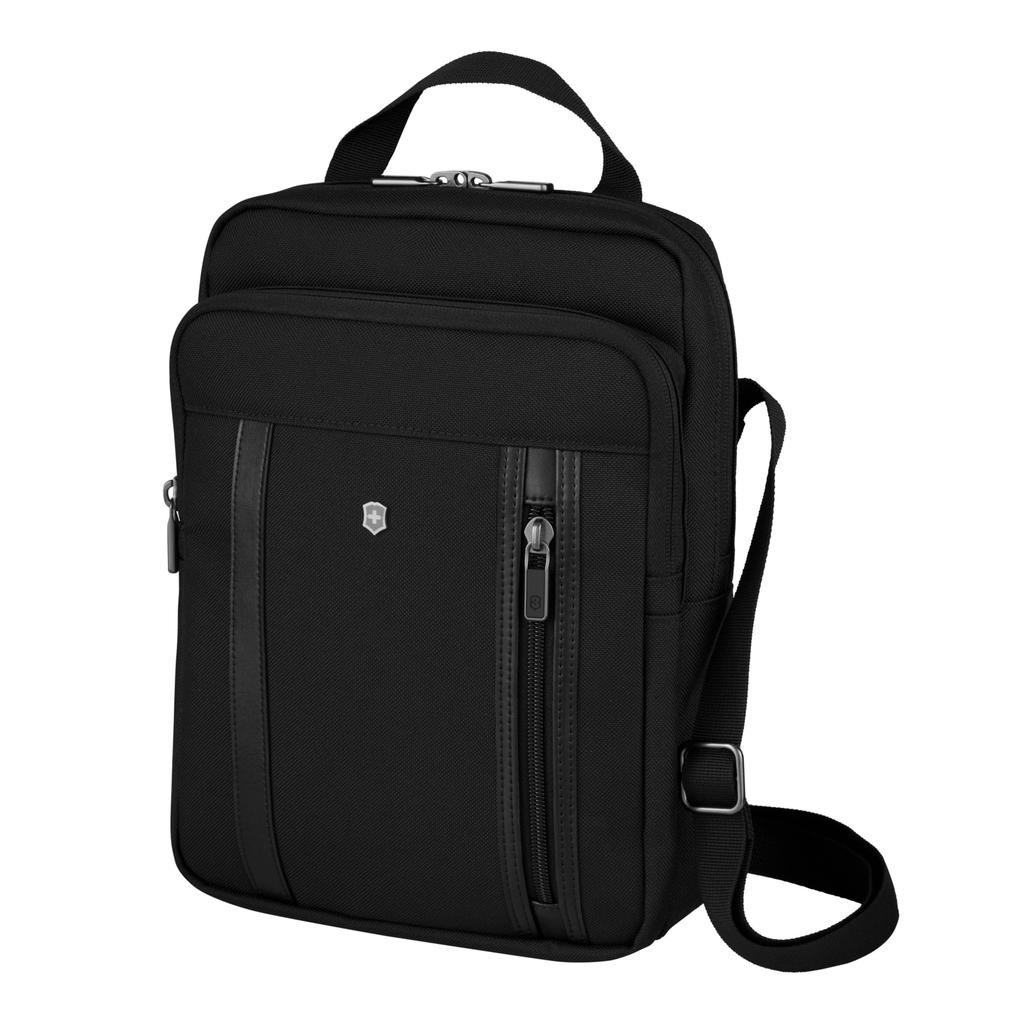 Victorinox Werks Pro Cordura Crossbody Laptop-Tasche für Herren und Schwarz Damen, Wasserabweisend, Langlebig, Leicht, Lässig, Ein Schultergurt, Crossbody,