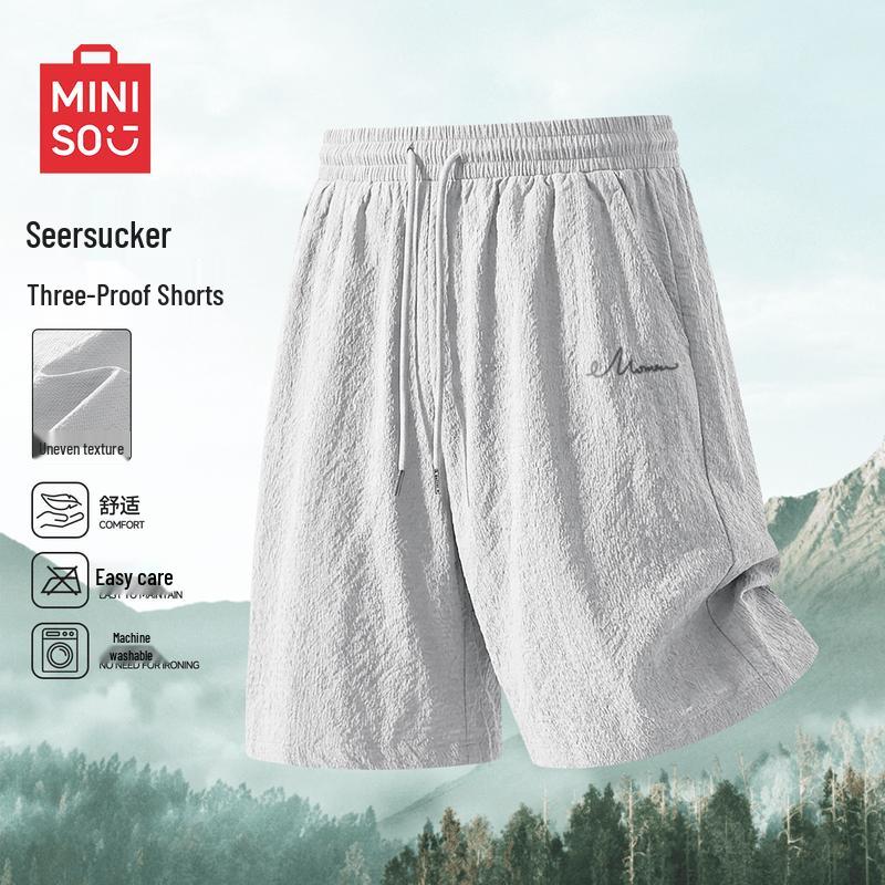MINISO Men s American Retro Loose Casual Shorts L