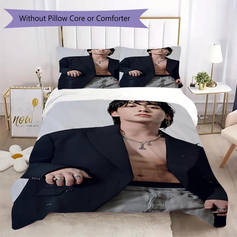 Bts Jungkook'S Bold Fashion Look Bedding 1 Duvet Cover 2 Pillowcase Without Core Without Core Christmas Birthday Gift Soft And Comfortable