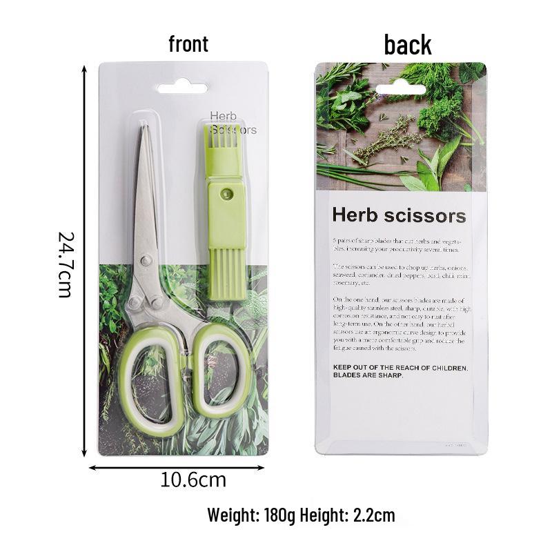 Stainless Steel Five-Layer Herb & Vegetable Scallion Shears