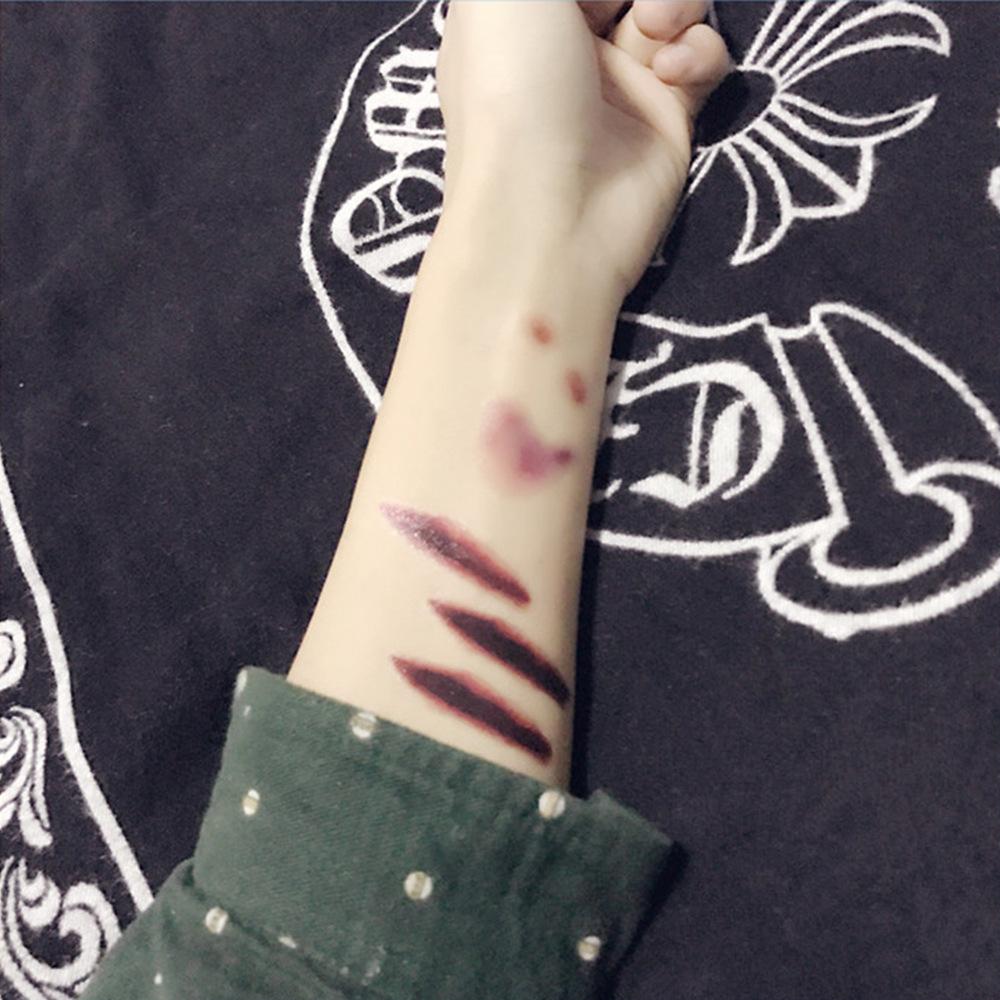 New Waterproof Halloween Horror Wound Scar Face Disposable Temporary Tattoo Scar Sticker