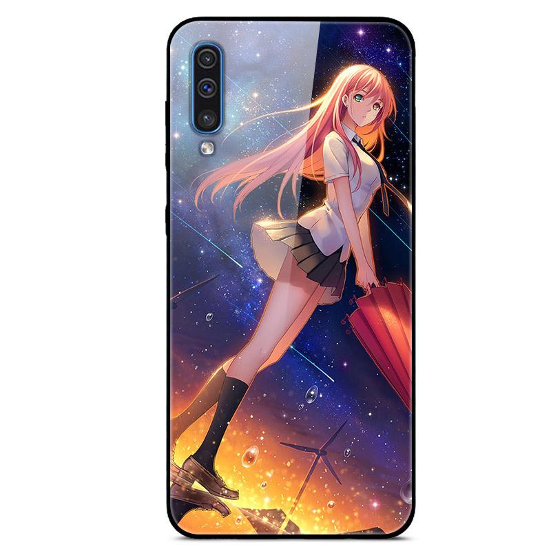 For Samsung A50 Case A51 Tempered Glass Planet Space Cover Glass Back Case for Samsung Galaxy A50S A51 A50 A 50 Fundas Coque