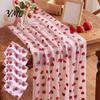 Elegant Event Table Liners Sheer Tulle Runner, Strawberry Cherry Lemon Pattern, Summer Runner Overlay, Seasonal Fruit for Birthday Party Wedding Decor
