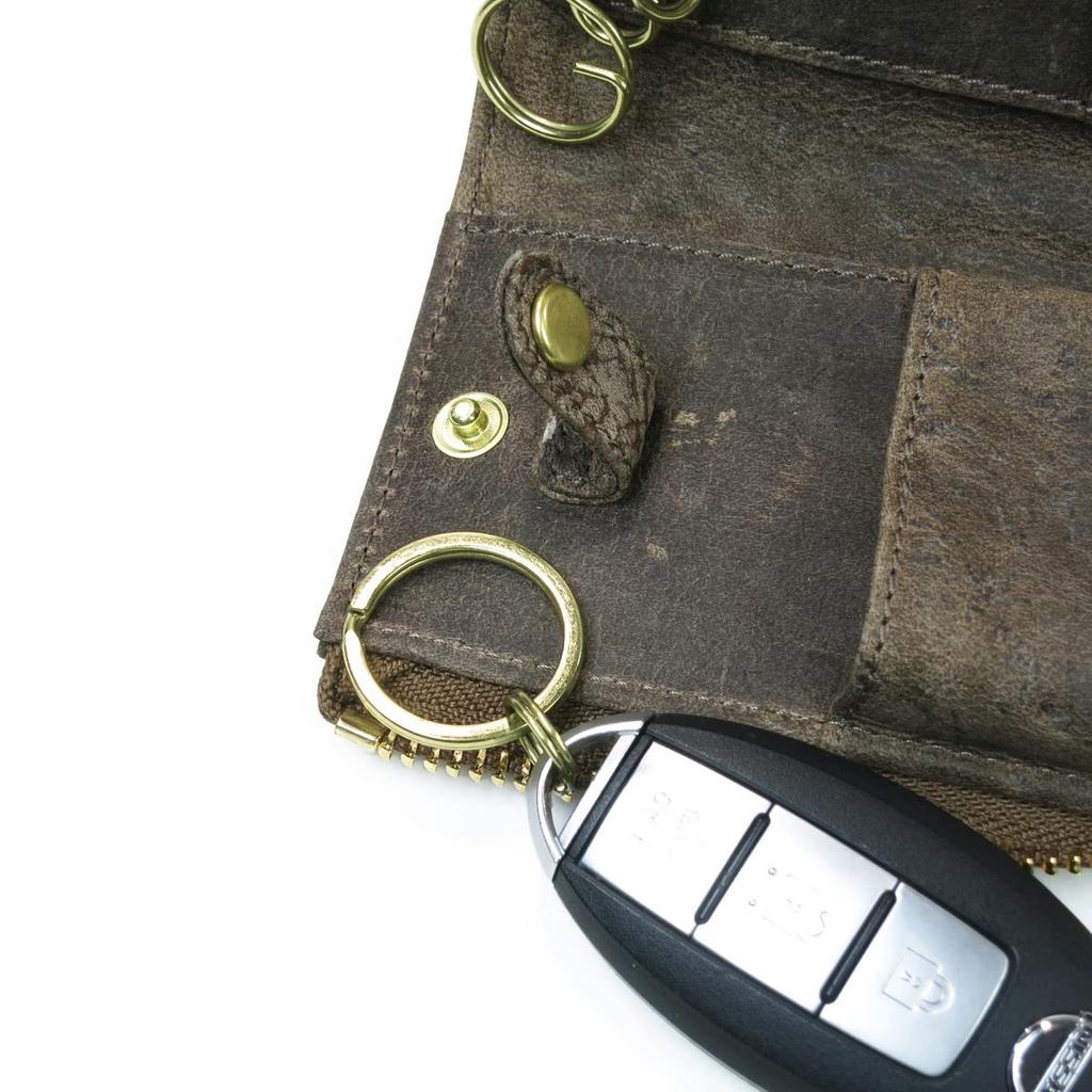 Baggy Port Key Case, Kudu Leather, Unisex, Key Ring, Key Holder, ZKM-903 (Yellow)