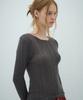 Obeodyupeulleeo Mohair Rib Knit Top_Charcoal