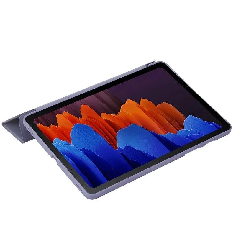 Klappständer Magnetische weiche Silikon-Tablet-Rückseite für Samsung Tab S9 FE S9FE plus Stoßfeste Hülle