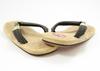 Hemp Hemp Geta Sandals with Cowhide Soles and a Kikubishi Pattern The Straps Are Japanese Shoe [ASAKUSA] 100% Men's (Super Comfortable!) Inden-style.