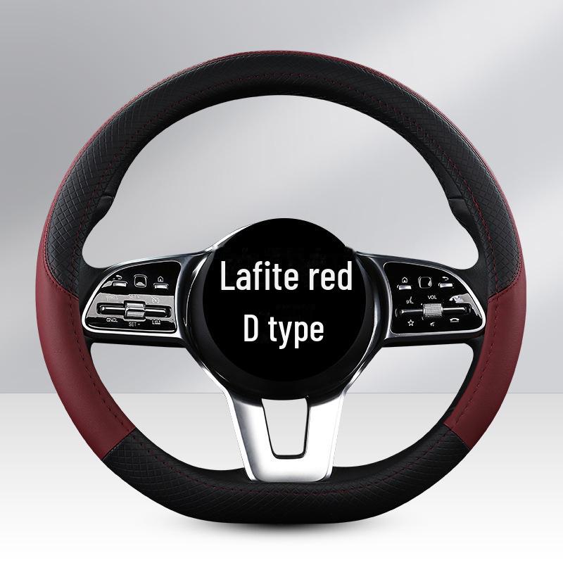 Uniwersalny Czterosezonowy Pokrowiec na Kierownicę Samochodową z PU Skóry: Odporny na zużycie, dopasowany kolorystycznie, modny pokrowiec na kierownicę do małych samochodów.