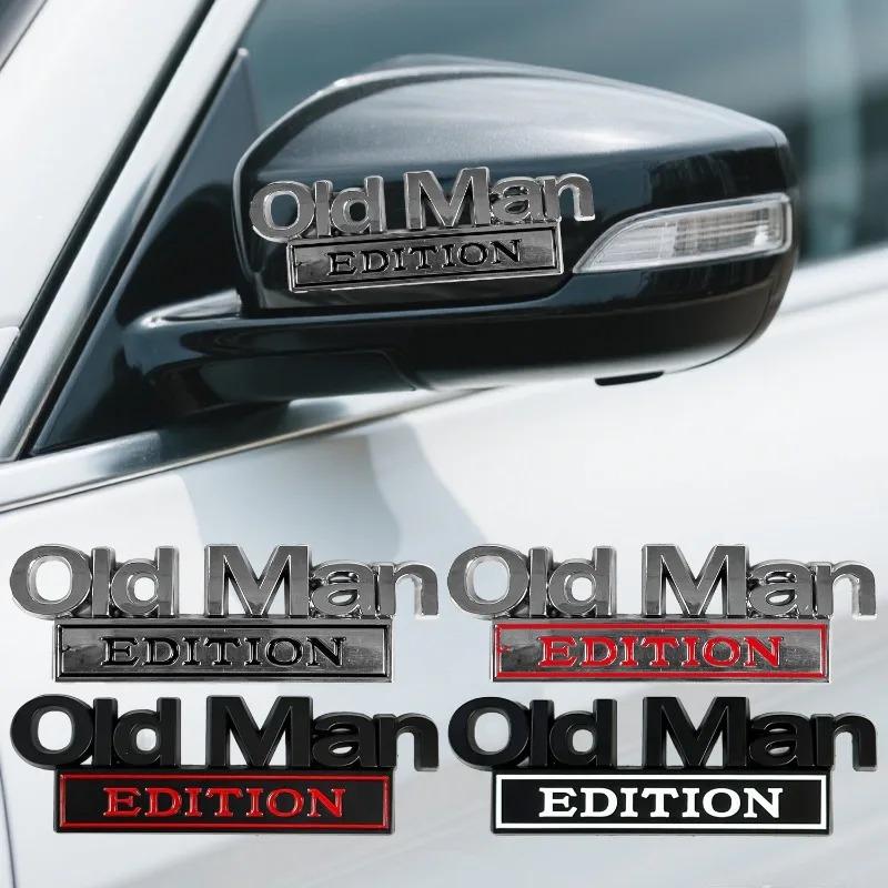 New Old Man Edition Metal Car Sticker Badges Old Man Logos Car Decals Motorcycle Decoration for Car Trunk Door Decoration Badges