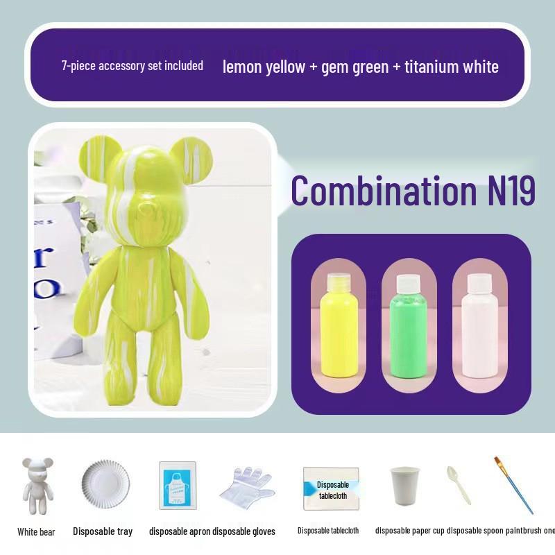 Acrylic Pigments White Bear Set for Creative Handcrafted Graffiti Painting