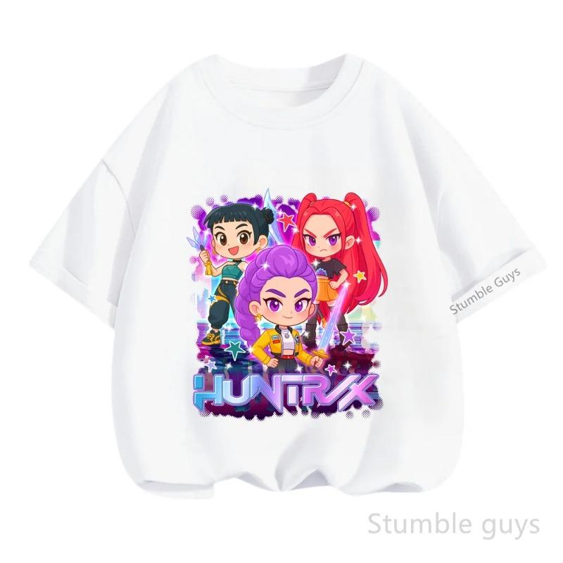 Kpop Demon Hunter T-shirt Summer New HD Tiger Print Pure Cotton Breathable T-shirt for Men and Women Round Neck Casual Soft Top