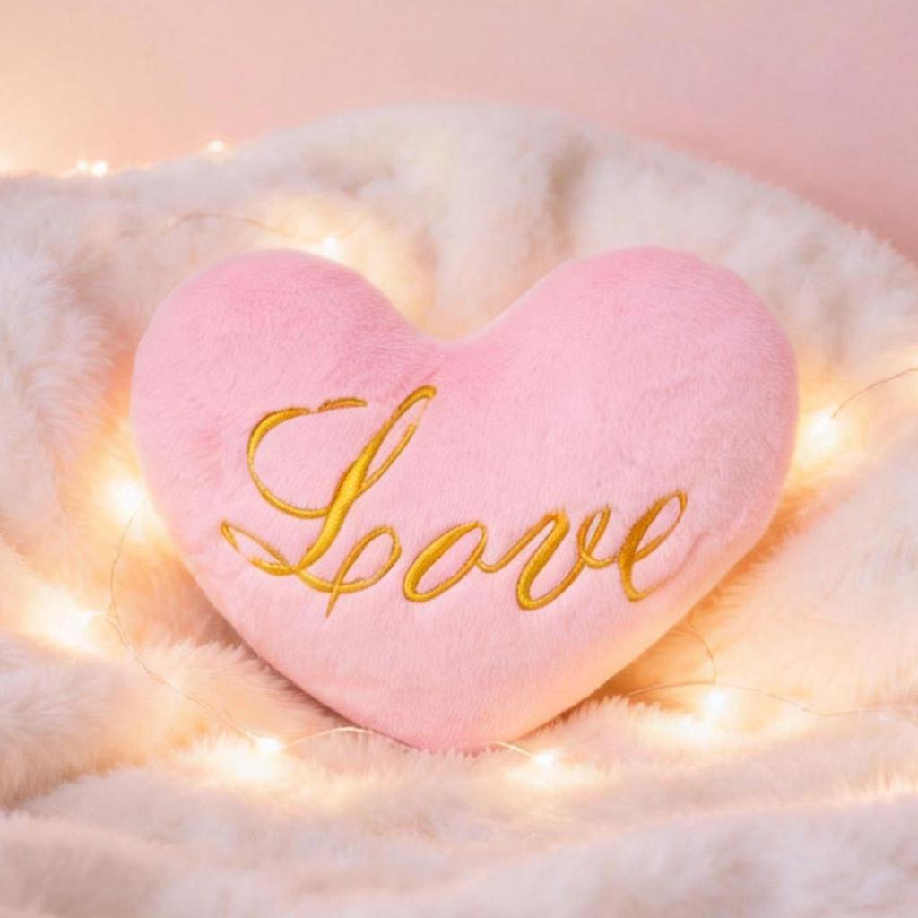 Heart-Shaped Imitation Rabbit Fur Love Pillow - Creative Sofa Cushion and Bedside Decoration Ornament