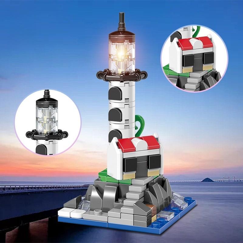 Assembly Lighthouse Childrens Building Block Toy With Lighting Design Gift For