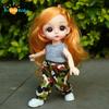 BJD 16CM Doll 13 Movable Joints Casual Fashion Princess Clothes Suit Accessories Nude Decoration Multicolor Hair Girl Gift Toy