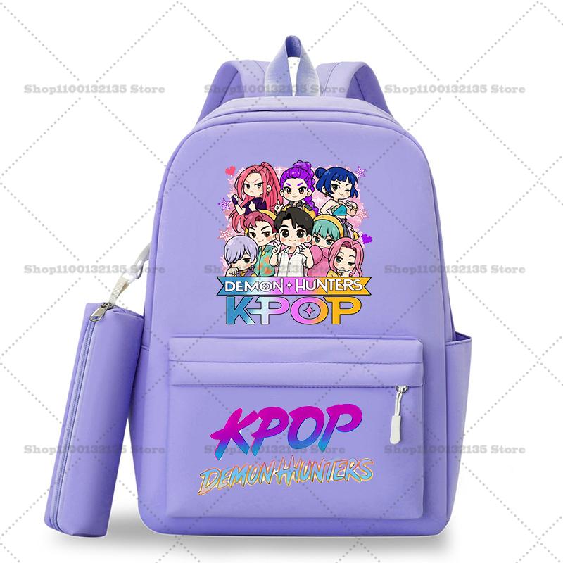 Kpop Demon Hunters Schoolbag Backpack for Student Teenager Rucksack Girl Casual Kawaii School Bag Travel Knapsack Mochila Present