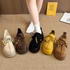 Fashion Lace-up Trifle Platform Single Shoes Women's 2025 New British Style Small Heightened Loafers