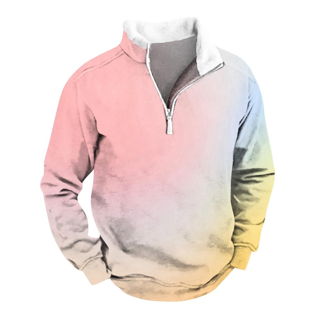 Jarní a podzimní pánská mikina se stojatým límcem je venkovní ležérní svetry topy