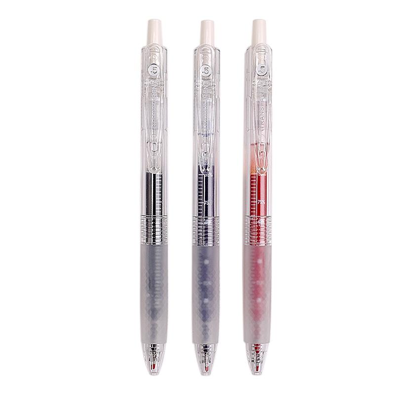 1pcs Minimalist Transparent 0.5mm Gel Pens High-capacity Black/red/blue Quick-drying Ink Multifunctional Office Signature Pen