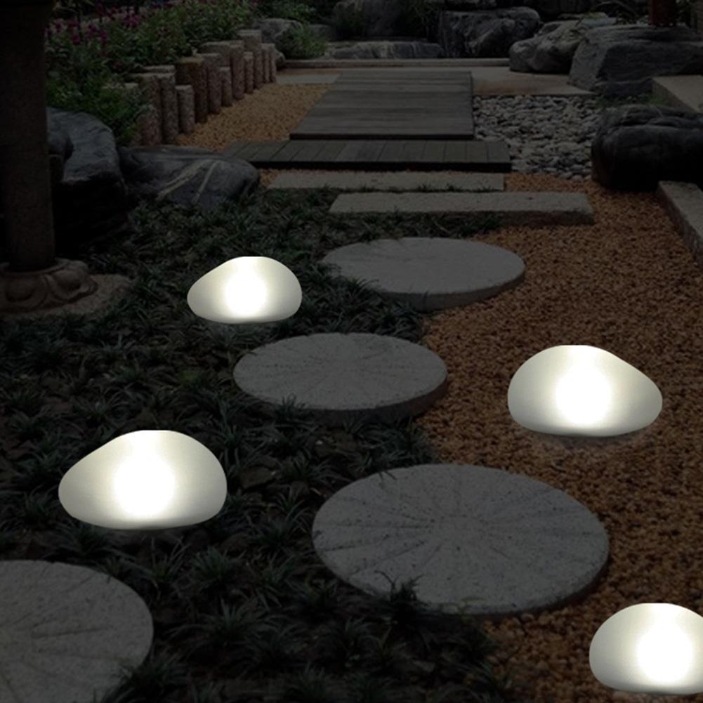 Glow Cobble Stone IP55 Waterproof Outdoor Landscape Light 600mAh Solar Pebble Lamp Last Up To 8H Garden Lawn Light for Yard Lawn