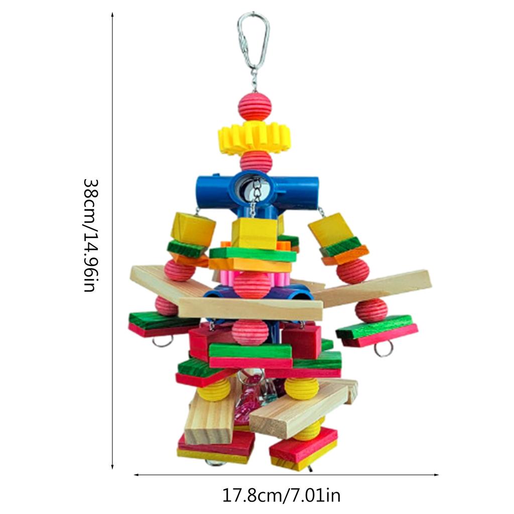 Pet Bird Chew Toy Natural Wood Blocks Cluster for Cockatiel Conure Cockatoos Teeth Grinding Perfect for Cage Bird