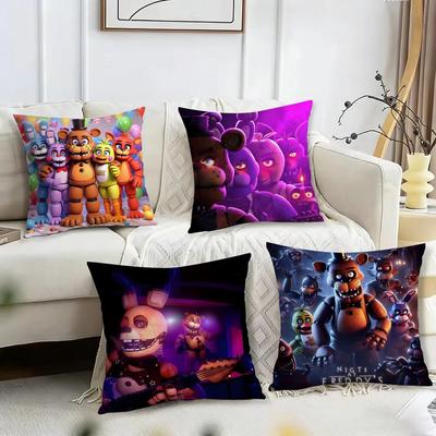 Movie Five N-Nights At F-Freddys 2 Cushion Cover Reversible Plush Pillow Cover – For Car, Sofa, Bedroom, Perfect As a Gift.