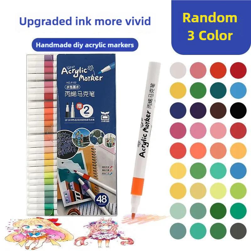 Quick Dry Acrylic Paint Pens Waterproof Fine Tip for Canvas Wood Glass DIY Art Drawing Ergonomic Design for Adults Students Gif