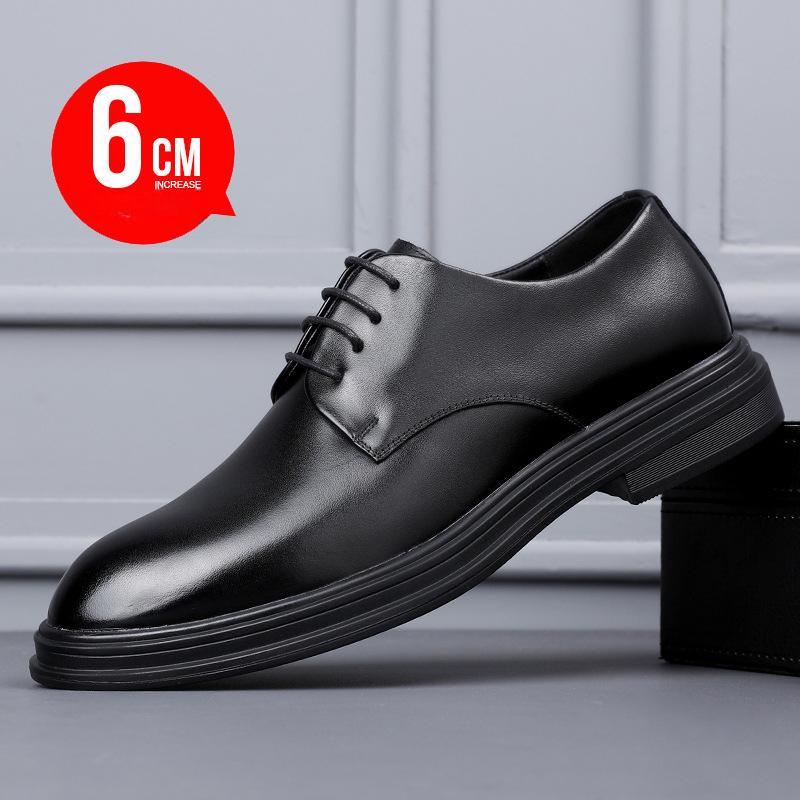 Fashion Designer Leather Increase Men's Derby Shoes Fashion Black Increase Men's Wedding Shoes Spring Autumn Business Dress Shoe Male