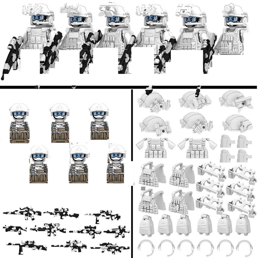 Military Special Forces MOC Building Block SWAT Ghost Commando Figures Police Soldiers Army Gun Weapons Children's Toy Gifts