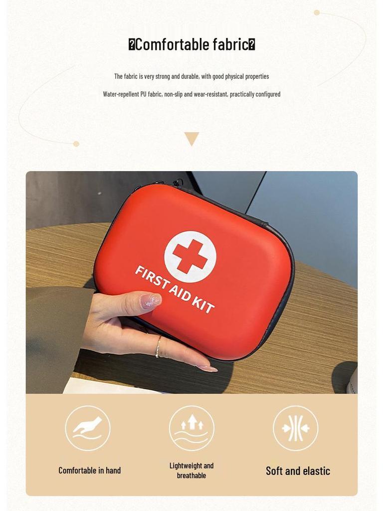 Compact PU First Aid Kit for Car and Outdoor Use