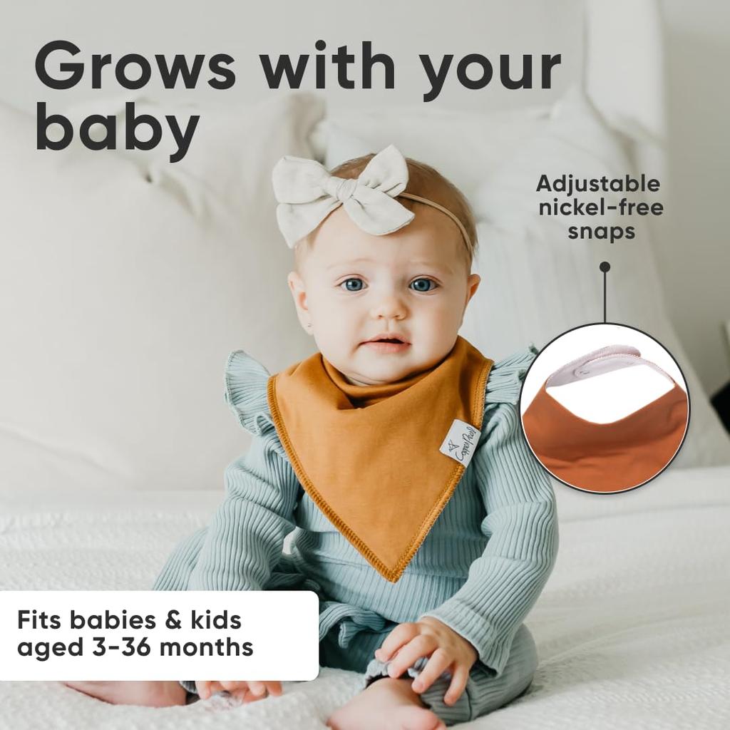 Copper Pearl Bib Set with Bandana Bib Set [Copper Pearl] - Absorbent, Quick-Drying, Stylish, - 4-Piece