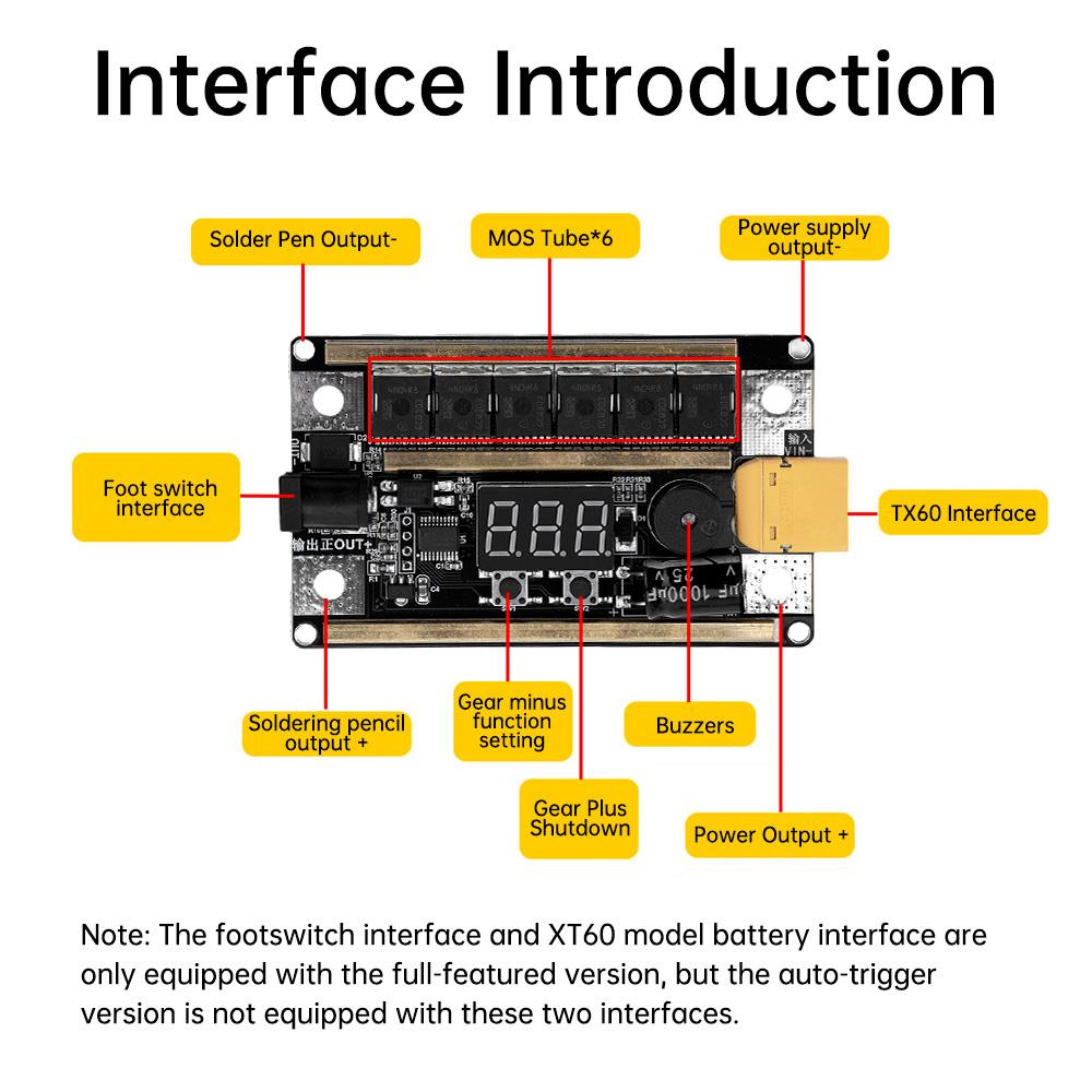 GX591 Lithium Battery Spot Welder DIY Kit Handheld Portable Mini Spot Welder Control Board 18650 Cell Spot Welder 8-24V 99-Speed