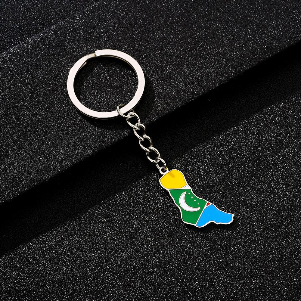 Retro Ethnic Stainless Steel Comoros Enamel Pendant Keychain Ornament