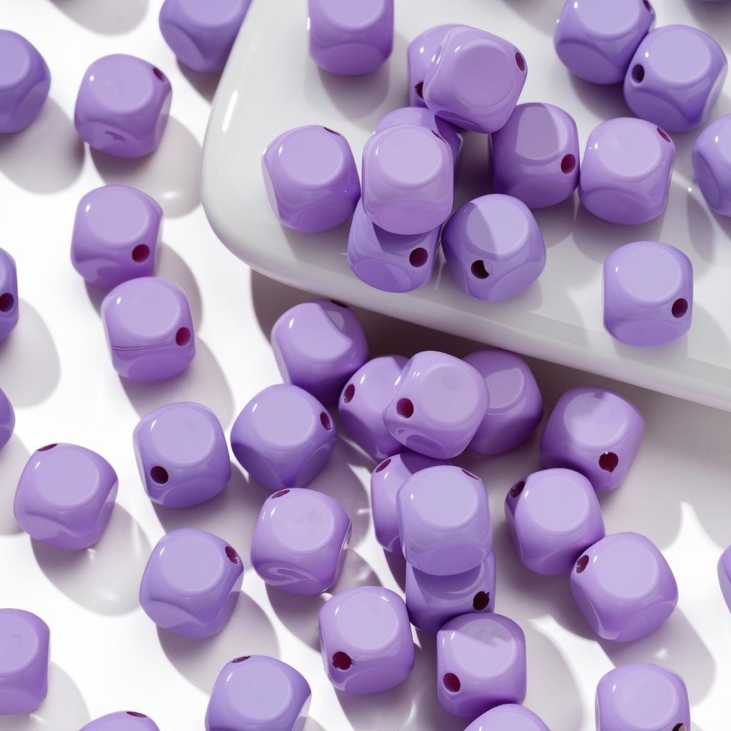 10pcs/lot 10mm Acrylic Square Solid Color Beads DIY Cube Shaped Spacer Loose Beads For DIY Earring Bracelet Jewelry Accessories