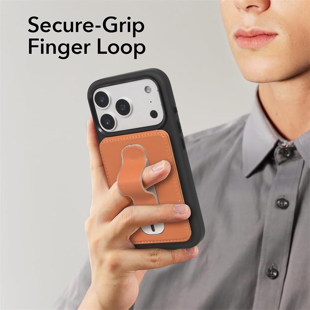 Creative Magsafe Magnetic Card Bag Bracket Is Suitable for Apple 11 Ring Card Sleeve PU Leather Case Card Clip.
