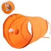 Foldable Cat Dot Tent Long Tunnel Bed Toy Interactive Playing Toys Hide Tunnel (Orange)